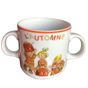 Guy Degrenne The Triplets Autumn Porcelain Cup w/Double Handles